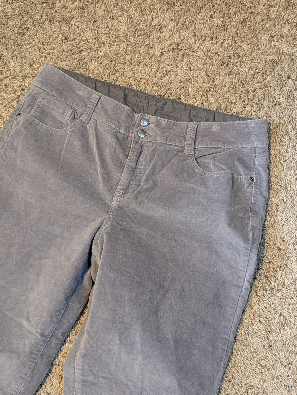 Sonoma Life + Style Women’s Gray Bootcut Softy Velvet Pants Size 14 Reg - Picture 4 of 11